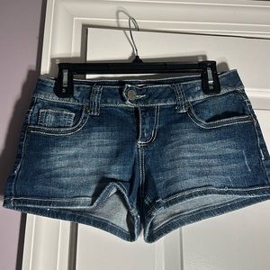 Denim short shorts